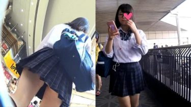 【パンチラ盗撮】密着14分たぬ顔メガネっ子JKと巡る本屋の聖域。陽光に透ける白Pと文学少女の放課後【体験談】